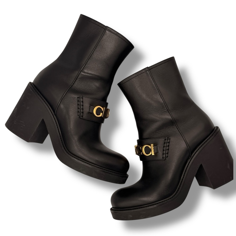 Gucci Logo Ankle Boots Black Leather – EU 37 - Picture 8 of 16